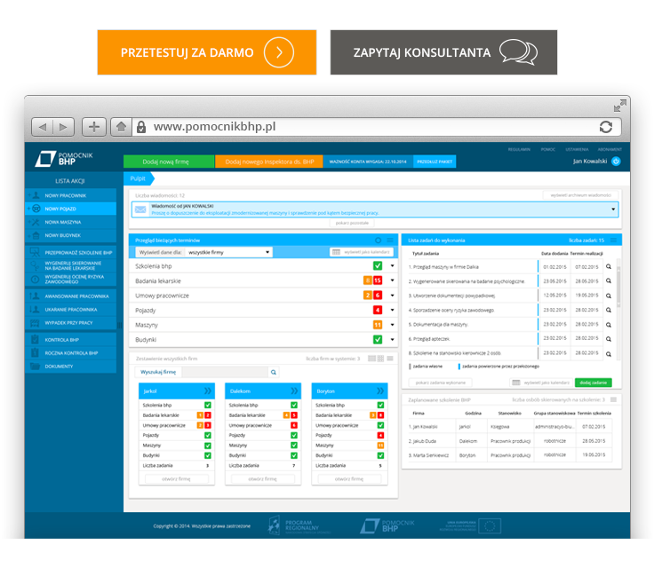 PomocnikBHP - uniwersalne narzędzie dla specjalistów BHP